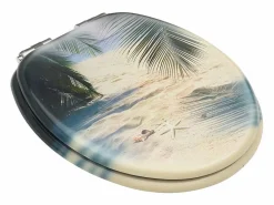 Juego de dos asientos de inodoro con tapa de cierre suave MDF color playa 02_0002984^Helloshop26