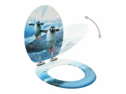 Juego de dos asientos de inodoro con tapa de cierre suave diseño de pingüino en MDF 02_0002983^Helloshop26 Online