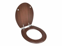 Helloshop26 Juego de dos asientos de inodoro con tapa de MDF marrón 02_0002943 Marru00f3n New