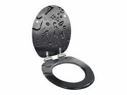 Helloshop26 Tapa De Inodoro|Juego de dos asientos de inodoro asiento de inodoro baño hogar interior MDF tapa de cierre suave borde de goteo 02_0002969