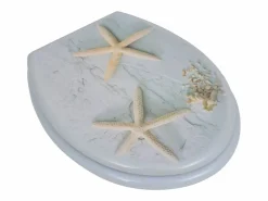 Helloshop26 Juego de dos asientos de inodoro con tapa de MDF diseño Estrella de Mar 02_0002948 Multicolor Online