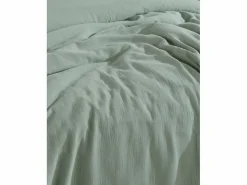 Juego de funda de edredón + 2 fundas de almohada de gasa de algodón- celadón^Blanc avenue Best