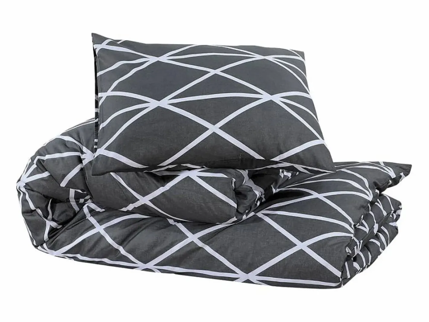 Juego de funda nórdica algodón 200x220 cm ES947533 Gris New