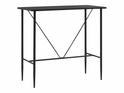 vidaxl Mesa Alta|Juego de mesa alta y taburetes 5 piezas tela oscuro