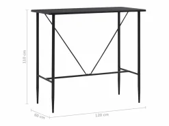 vidaxl Mesa Alta|Juego de mesa alta y taburetes 5 piezas tela oscuro