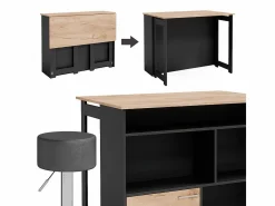 Juego de mesa de bar oro power roble/antracita 116x37x90.5 dominic^Vicco Outlet