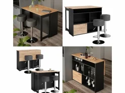 Juego de mesa de bar oro power roble/antracita 116x37x90.5 dominic^Vicco Outlet