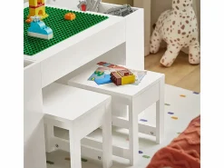 Juego de Mesa Infantil y 2 Sillas de Madera Organizador de Juguetes Multifuncional con 8 Cestas y 1 Compartimiento 87 x 50 x 50 cm KMB75-W ES^Sobuy Discount