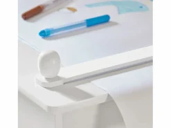 Juego de Mesa y Silla Infantil de Madera Escritorio Infantil con 3 Portalápices KMB60-W ES^Sobuy Best
