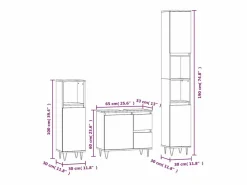 vidaxl Estantería Sobre Inodoro|Juego de muebles de baño 3 pzas madera contrachapada
