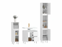 vidaxl Estantería Sobre Inodoro|Juego de muebles de baño 3 pzas madera contrachapada