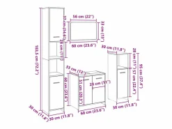 vidaxl Juego de muebles de baño 4 pzas contrachapada roble Sonoma Marru00f3n