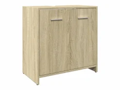 vidaxl Juego de muebles de baño 4 pzas contrachapada roble Sonoma Marru00f3n