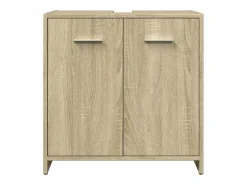 vidaxl Juego de muebles de baño 4 pzas contrachapada roble Sonoma Marru00f3n