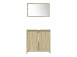 Juego de muebles de baño 4 pzas contrachapada roble Sonoma^vidaxl