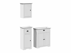 vidaxl Estantería Sobre Inodoro|Juego de muebles de baño BODO 3 pzas madera maciza pino