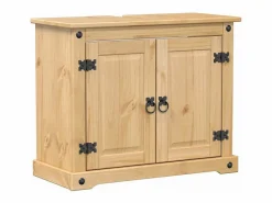 vidaxl Estantería Sobre Inodoro|Juego de muebles de baño Corona 3 pzas madera maciza pino