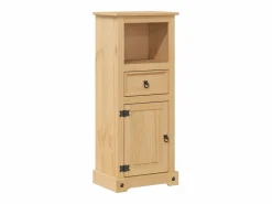 vidaxl Juego de muebles de baño Corona 4 pzas madera maciza pino Marru00f3n
