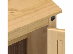 vidaxl Juego de muebles de baño Corona 4 pzas madera maciza pino Marru00f3n