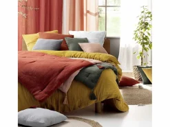 Douceur d'intérieur Ropa De Cama|Juego De Sábanas|Juego de sábanas de gasa de algodón 240 x 220 cm