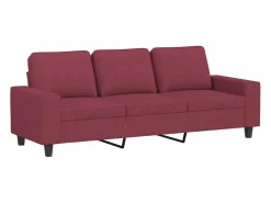Clicnbuy Juego de sofás 4 piezas tela tinto Rojo Sale
