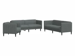 Juego de sofás 3 piezas tela oscuro^vidaxl Best