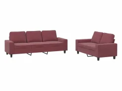 vidaxl Juego de sofás 2 piezas tela tinto Rojo Online