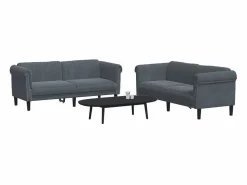 Clicnbuy Conjunto Sofás|Juego de sofás 2 piezas terciopelo oscuro