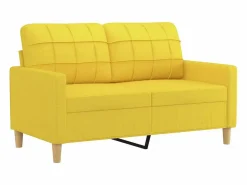 Clicnbuy Juego de sofás con cojines 2 piezas tela claro Amarillo Clearance
