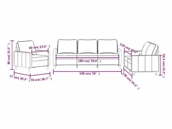 vidaxl Conjunto Sofá Y Sillón|Juego de sofás con cojines 3 piezas terciopelo tinto
