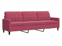 vidaxl Conjunto Sofá Y Sillón|Juego de sofás con cojines 3 piezas terciopelo tinto