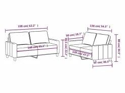 vidaxl Conjunto Sofá Y Sillón|Juego de sofás con cojines 2 piezas tela marrón