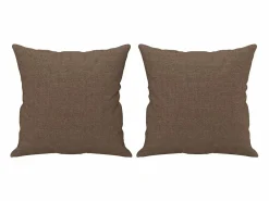 Clicnbuy Conjunto Sofás|Juego de sofás con cojines 2 piezas tela marrón