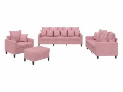 Juego de sofás con cojines 4 piezas terciopelo^Clicnbuy Clearance