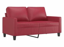 Clicnbuy Conjunto Sofás|Juego de sofás con cojines 2 piezas cuero sintético tinto
