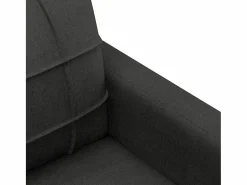 vidaxl Juego de sofás con cojines 3 piezas tela Negro Discount