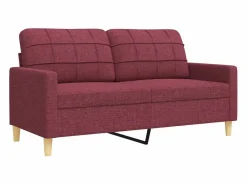 vidaxl Conjunto Sofá Y Sillón|Juego de sofás con cojines 3 piezas tela tinto