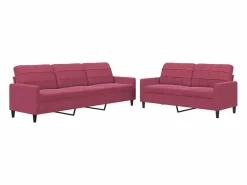 vidaxl Conjunto Sofá Y Sillón|Juego de sofás con cojines 2 piezas terciopelo tinto