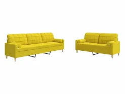 vidaxl Conjunto Sofá Y Sillón|Juego de sofás con cojines 2 piezas tela claro