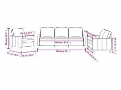 vidaxl Conjunto Sofá Y Sillón|Juego de sofás con cojines 3 piezas terciopelo oscuro