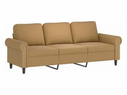 Clicnbuy Juego de sofás con cojines 3 piezas terciopelo marrón Marru00f3n New