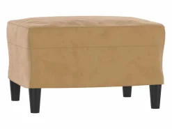 Clicnbuy Juego de sofás con cojines 3 piezas terciopelo marrón Marru00f3n New