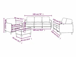 vidaxl Conjunto Sofá Y Sillón|Juego de sofás con cojines 4 piezas tela oscuro