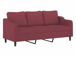 vidaxl Conjunto Sofá Y Sillón|Juego de sofás con cojines 3 piezas tela tinto