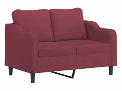 vidaxl Juego de sofás con cojines 4 piezas tela tinto Rojo Best