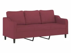 vidaxl Juego de sofás con cojines 4 piezas tela tinto Rojo Best