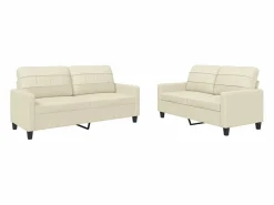 Clicnbuy Conjunto Sofás|Juego de sofás con cojines 2 piezas cuero sintético