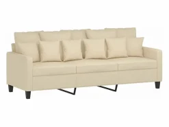 Clicnbuy Juego de sofás con cojines 4 piezas tela Crema Online