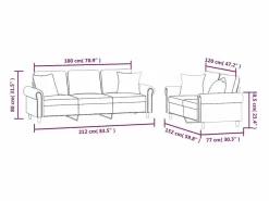 vidaxl Conjunto Sofá Y Sillón|Juego de sofás con cojines 2 piezas terciopelo claro
