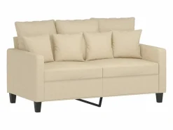 Clicnbuy Juego de sofás con cojines 3 piezas tela Crema Clearance